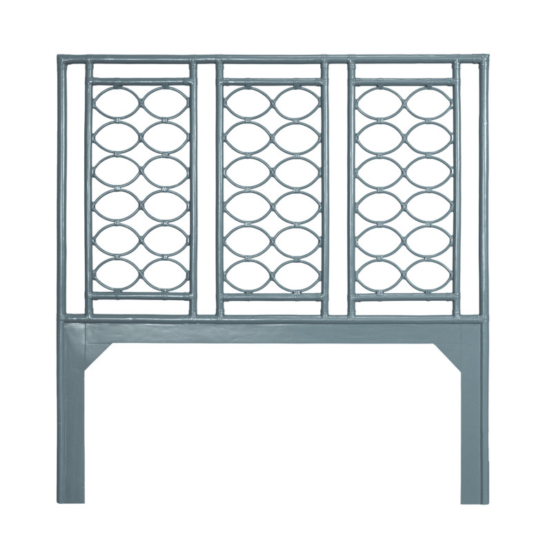 Infinity Wicker/Rattan Open-Frame Headboard, Queen, Regatta Blue
