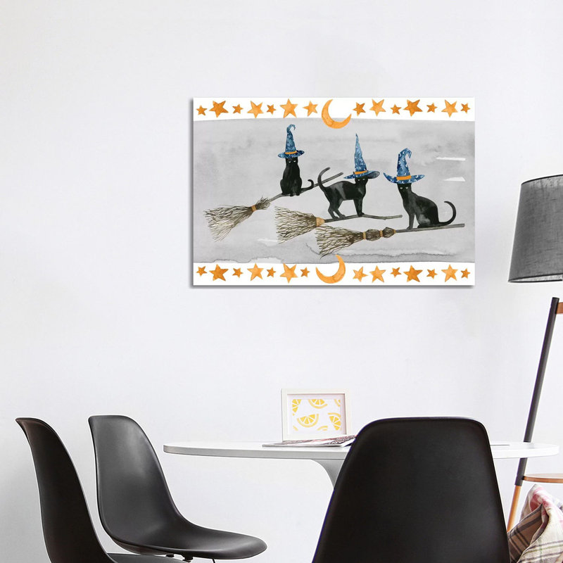 Black Cat Collection D by Grace Popp - No Frame Print on Canvas, 30.48 cm H x 45.72 cm W