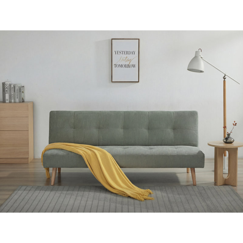 Modern Convertible Sofa Bed, Solid Pine Wood Frame & Premium Tufted Fabric, Multi-Functional Sleeper for Living Room, Guest Room, Apartment
