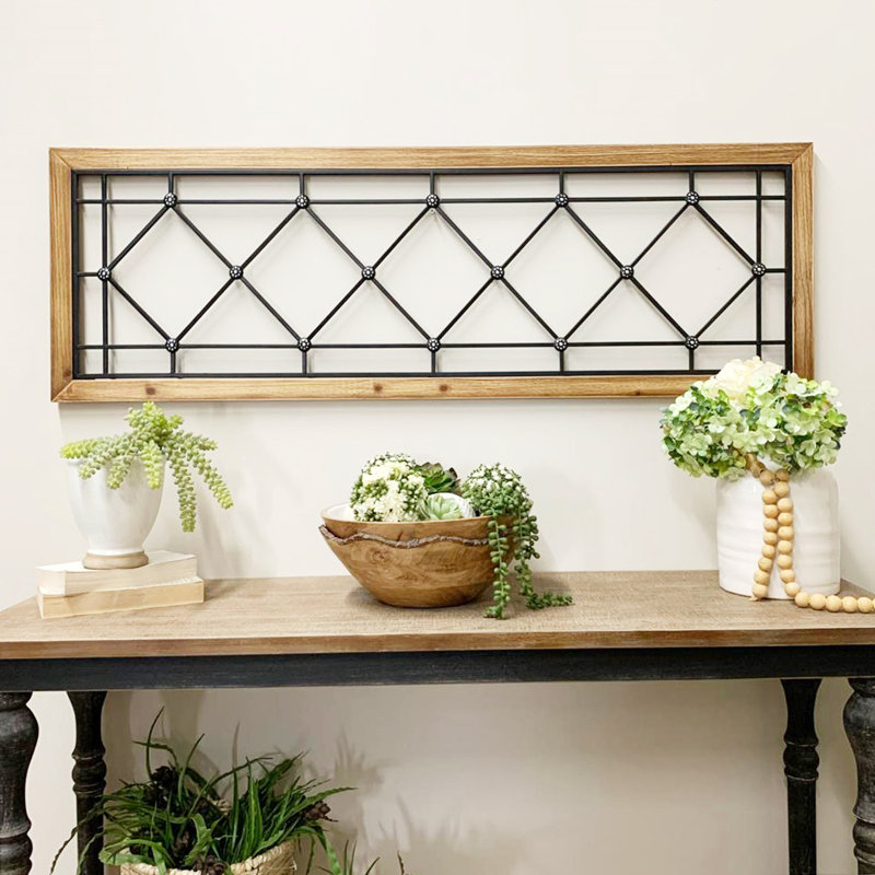 VIP Metal 47.25 in. Brown Grate Wall Decor