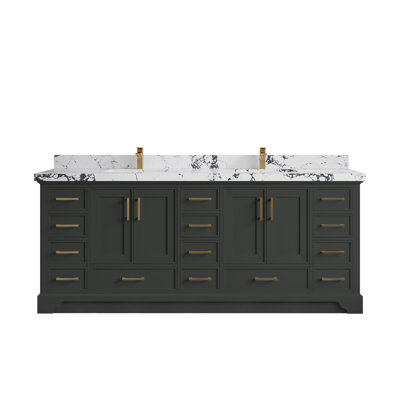 Meuble-lavabo double avec plateau Charlotte 84