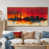 Toile avec cadre flottant or