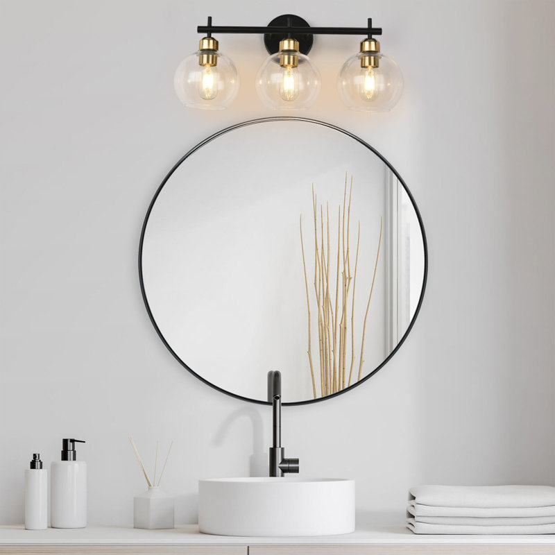 Glausen 3 - Light Dimmable Vanity Light, Black/Gold