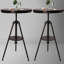 Ensemble de 2 tables de pub rondes de 23,62 po de diamètre avec plateau pivotant en métal Dia-650775868