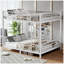 Grand lit superposé en métal pour les adolescents et les adultes, peu encombrant, convertible, blanc