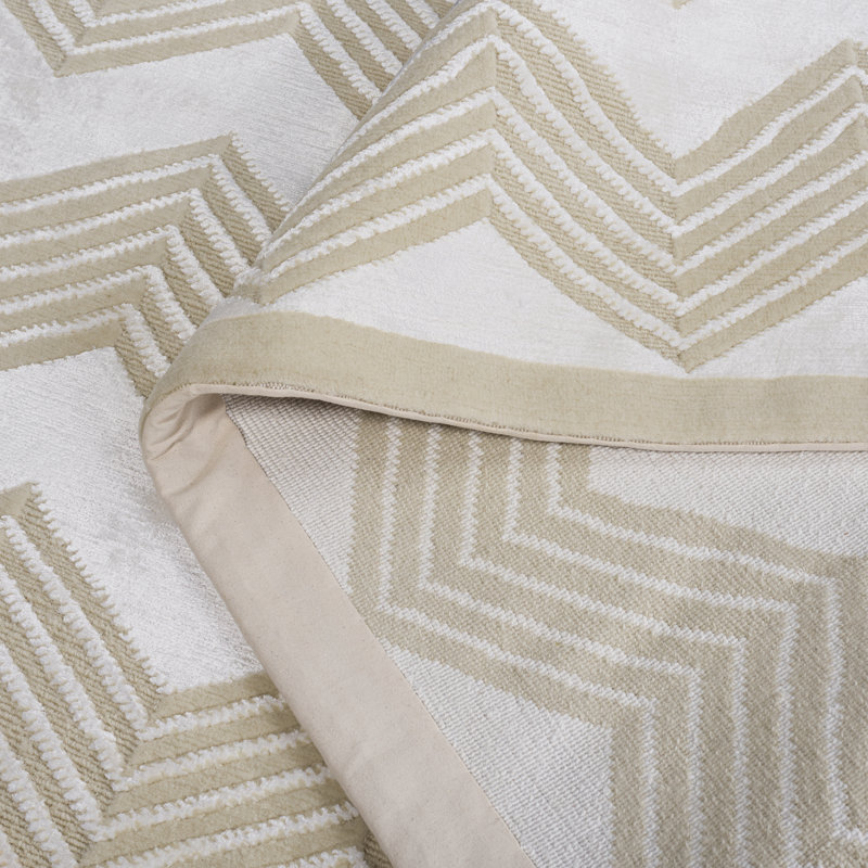 Ralph Lauren Monroe Chevron Wool, Viscose Chevron Rug, Rectangle 4' x 6'