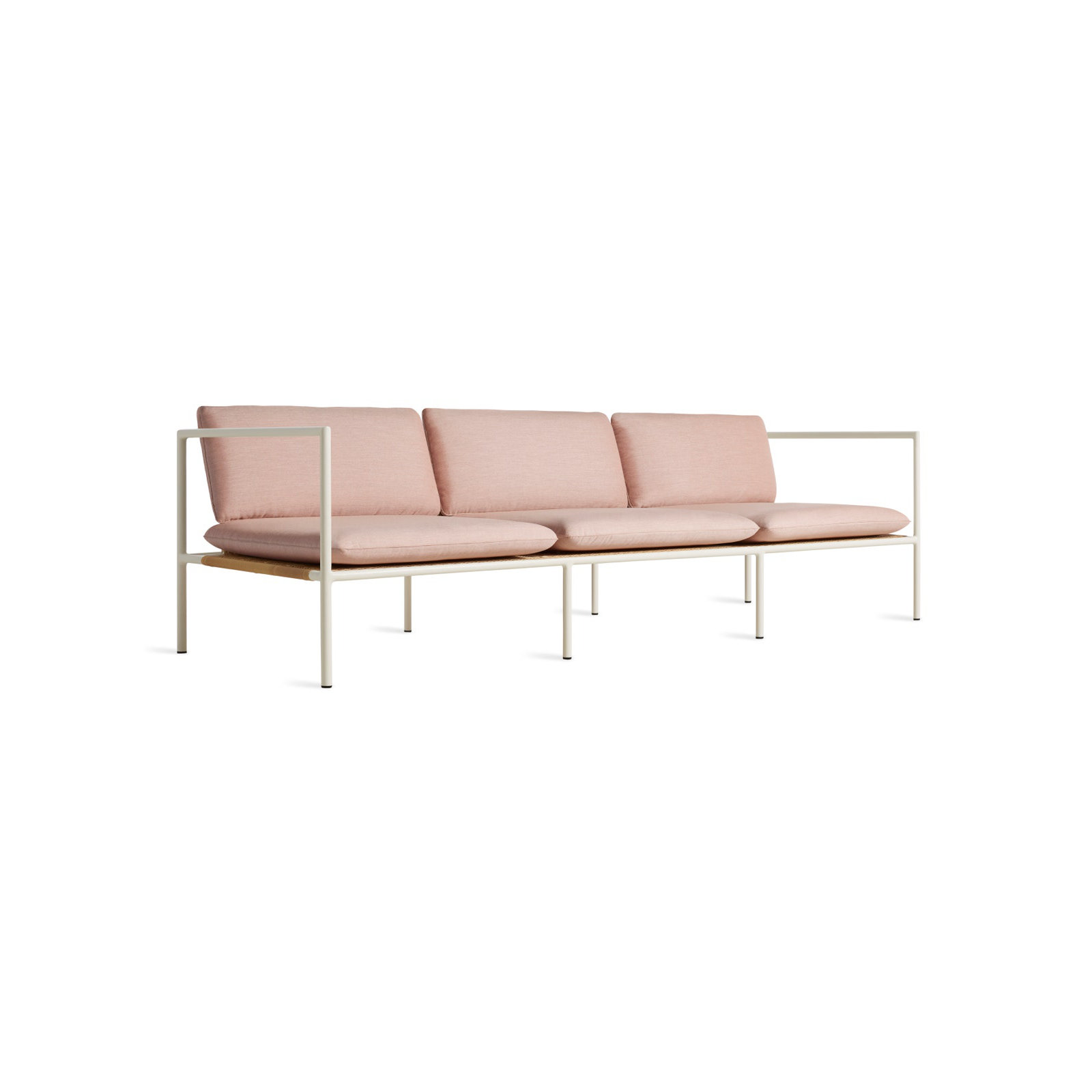 Dog Days 93'' Wide Patio Sofa with Sunbrella® Cushions, White, Sunbrella Blush