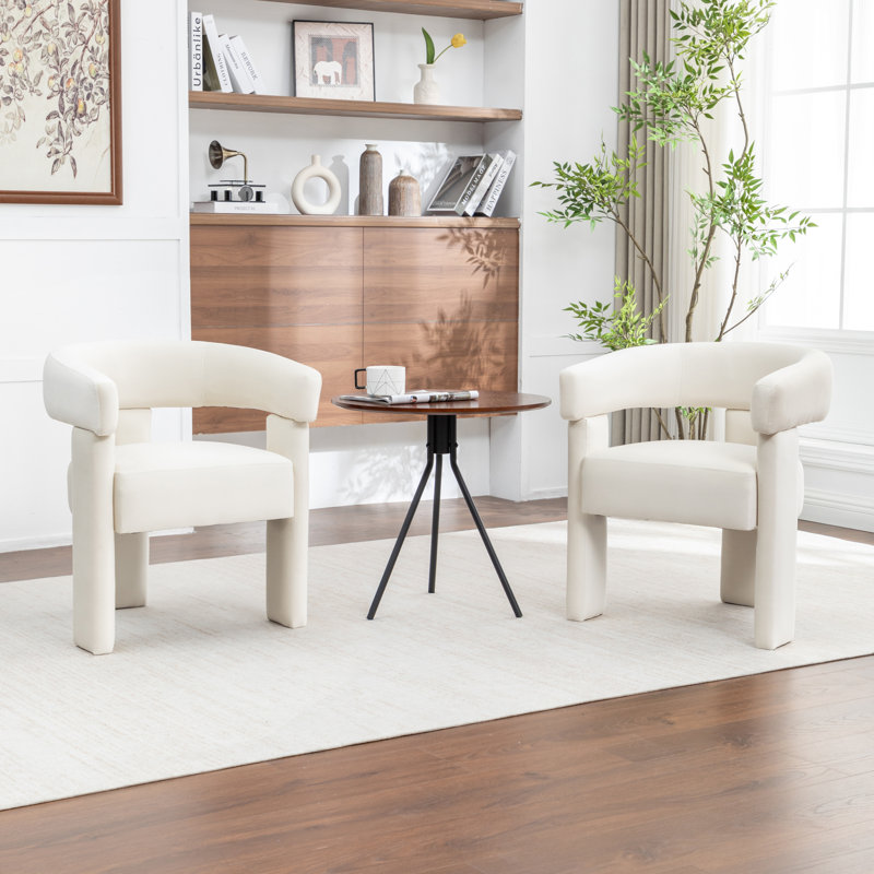 Chaise légère et luxueuse en velours, Beige