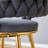 Two-Piece Rotating Swivel Chair, Dark Gray Cotton And Linen Soft Seat, Golden Metal Legs, Rust-Proof And Wear-Resistant, Suitable For Restaurant/Bar High Tables, Lightweight Single Unit.W2920P281916-1893619859