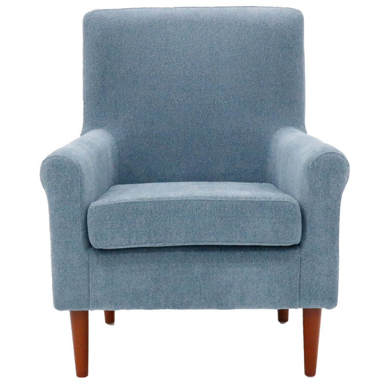 Ronald Upholstered Armchair, Light Blue Polyester Blend