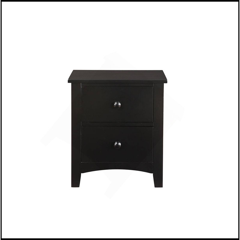 Table de chevet moderne 2 pièces, Noir