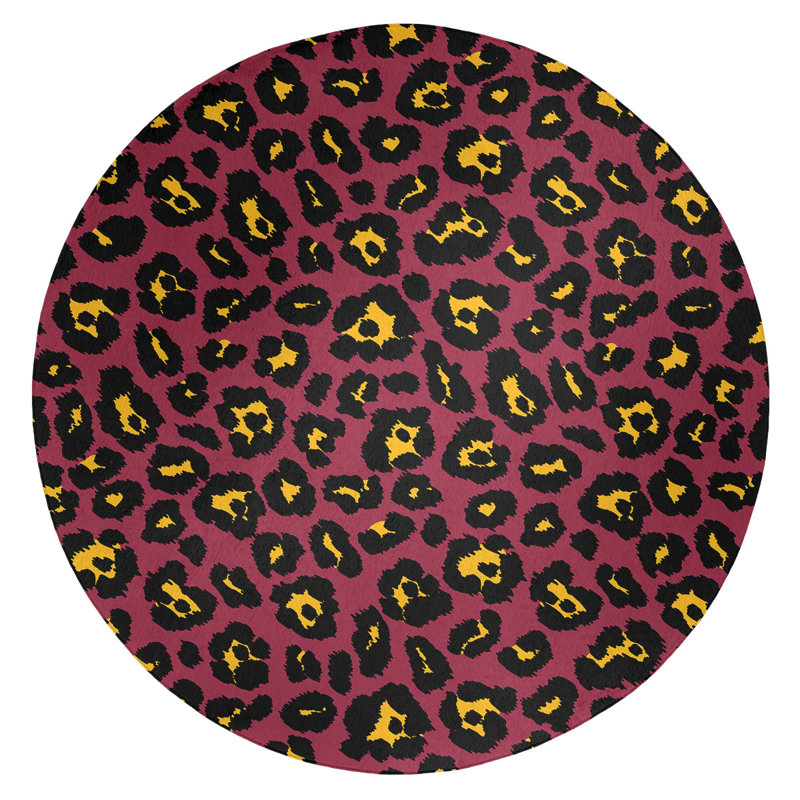 Animal Print Indoor Rug, Round 5'