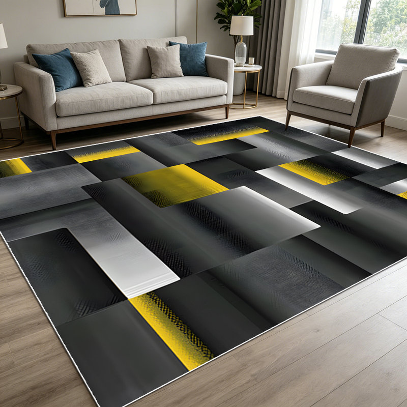 1PC Modern Geometric Abstract area rugs for Living Room, Soft and Comfortable, Suitable for all seasons, easy-to-maintain, machine washable Indoor floor mat, Under Table Farmhouse suitable for dining room, bedroom, home office, entryway, patio,