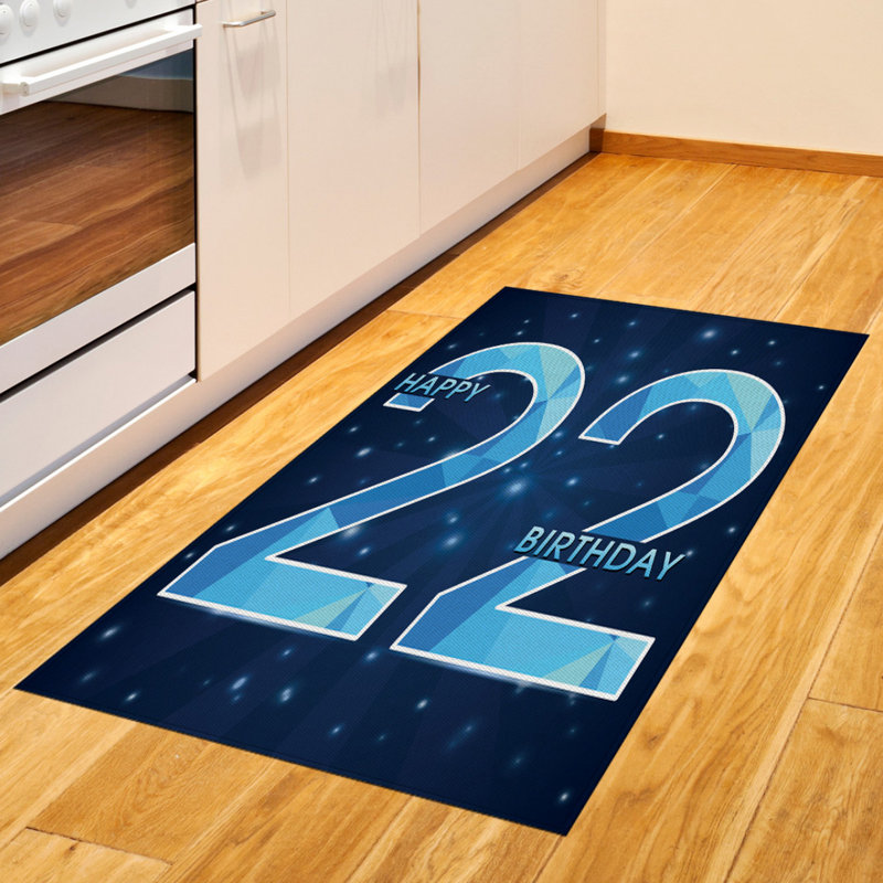 Blue High Density Long Fiber Poly Threads Decorative Area Rug Carpet, Rectangle 4' x 5'8"