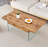 43.3-inch coffee table with height-adjustment function (with storage space) combines rustic style with tempered glass, space-saving design, multiple color options, suitable for living room and office, Natural Wood-244414329