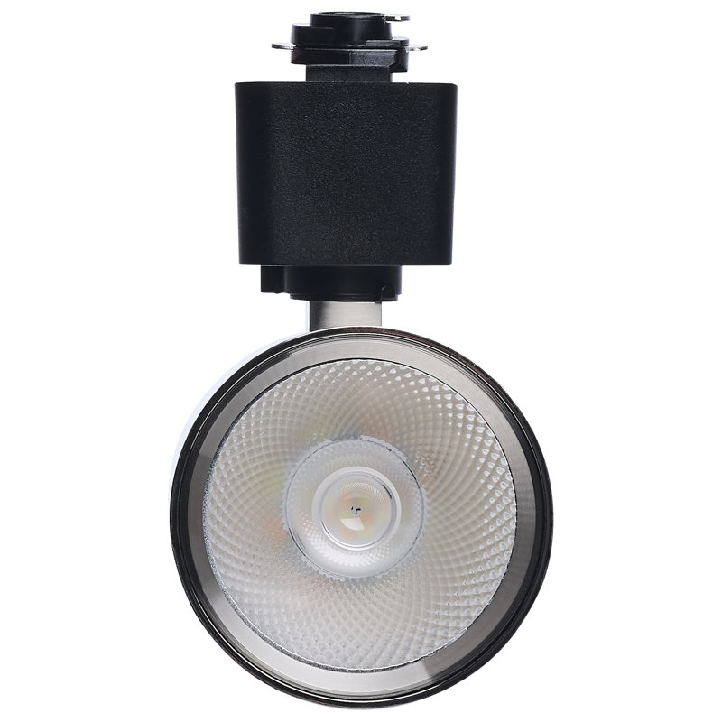 8 Watt LED Track Head 2700K/3000K/3500K/4000K/5000K CCT Selectable Dim to Warm H Style 48 Degree Beam Angle 120 Volt Brushed Nickel Round