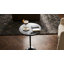 Table de bout en marbre de luxe Jackins, table d'appoint ou table d'appoint moderne en marbre et en métal pour le salon, la chambre à coucher, 27 po-423319125-423319128