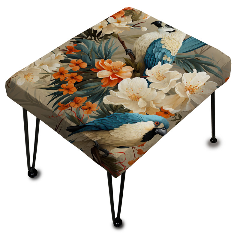 Playful Floral Tropical Birds - Repose-pieds rectangulaire floral