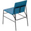 Chaise de salle à manger en cuir recyclé Naghmeh avec surpiqûres et structure en acier noir, bleu-1051696203