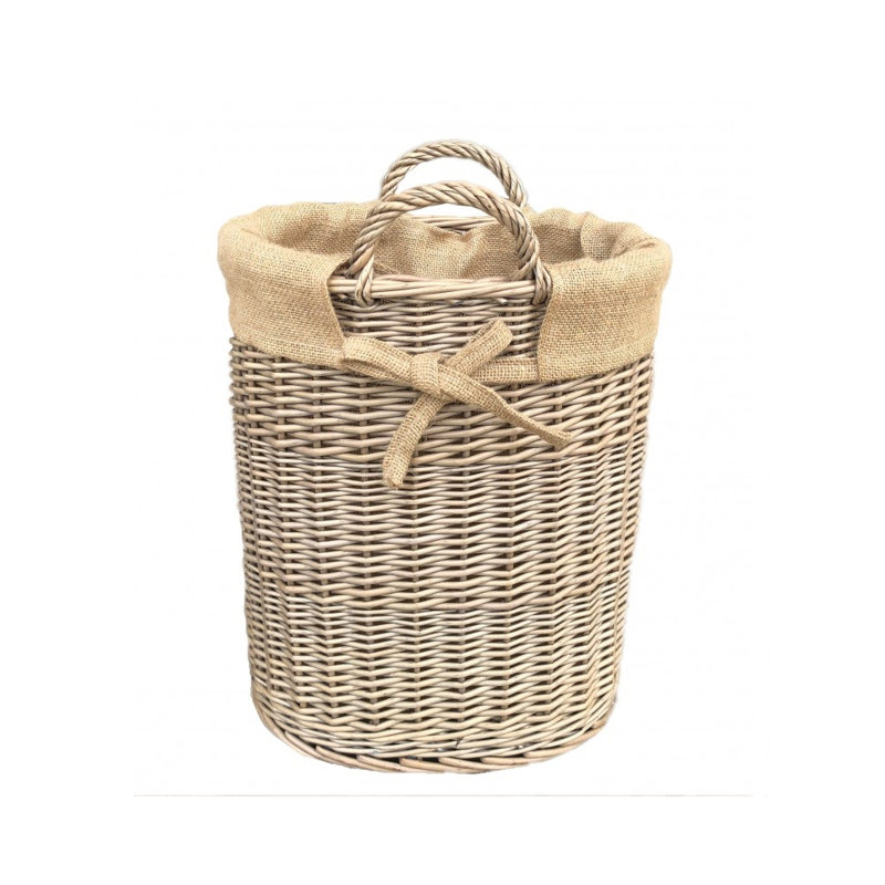 Highcliffe Wicker Lined Storage Log Carrier, 46cm H x 33cm W x 25.5cm D