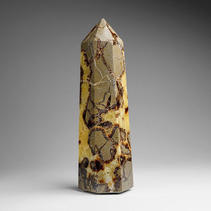 Genuine Polished Septarian Point From Madagascar (1.8 Lbs), 8" H x 2.25" W x 2.5" D