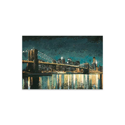Bright City Lights II (Teal) par James Wiens - peinture sans cadre