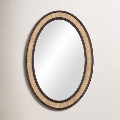 Keaton Raffea Oval Tan Accent Mirror