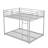 Full Over Full Metal Bunk Bed, Low Bunk Bed With Ladder, Silver