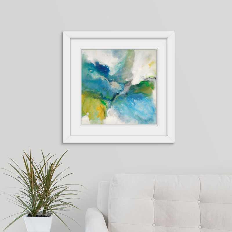 « i » joshua schicker,, reproduction d’art Green Ethos, Cadre blanc, H 24 po x l 24 po x P 1 po