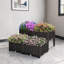 Ensemble de boîte à fleurs surélevée de ton brun de 4, 15,75 pouces, avec jardinière modulaire avec pieds pour fleurs, herbes, légumes