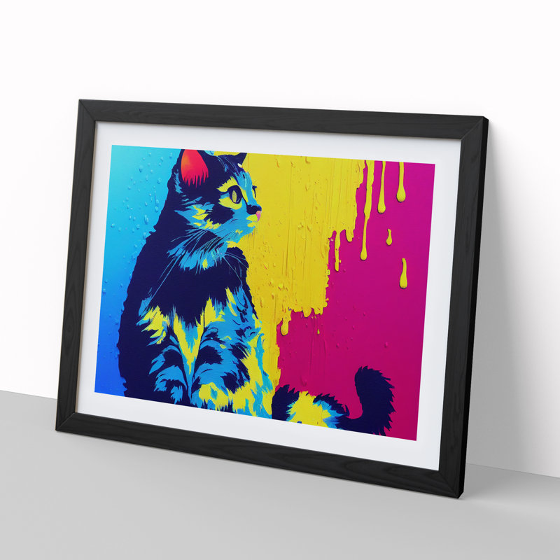 Cat Splash Vol.5 Abstract - Framed Print, Black, 25cm H x 34cm W x 2cm D