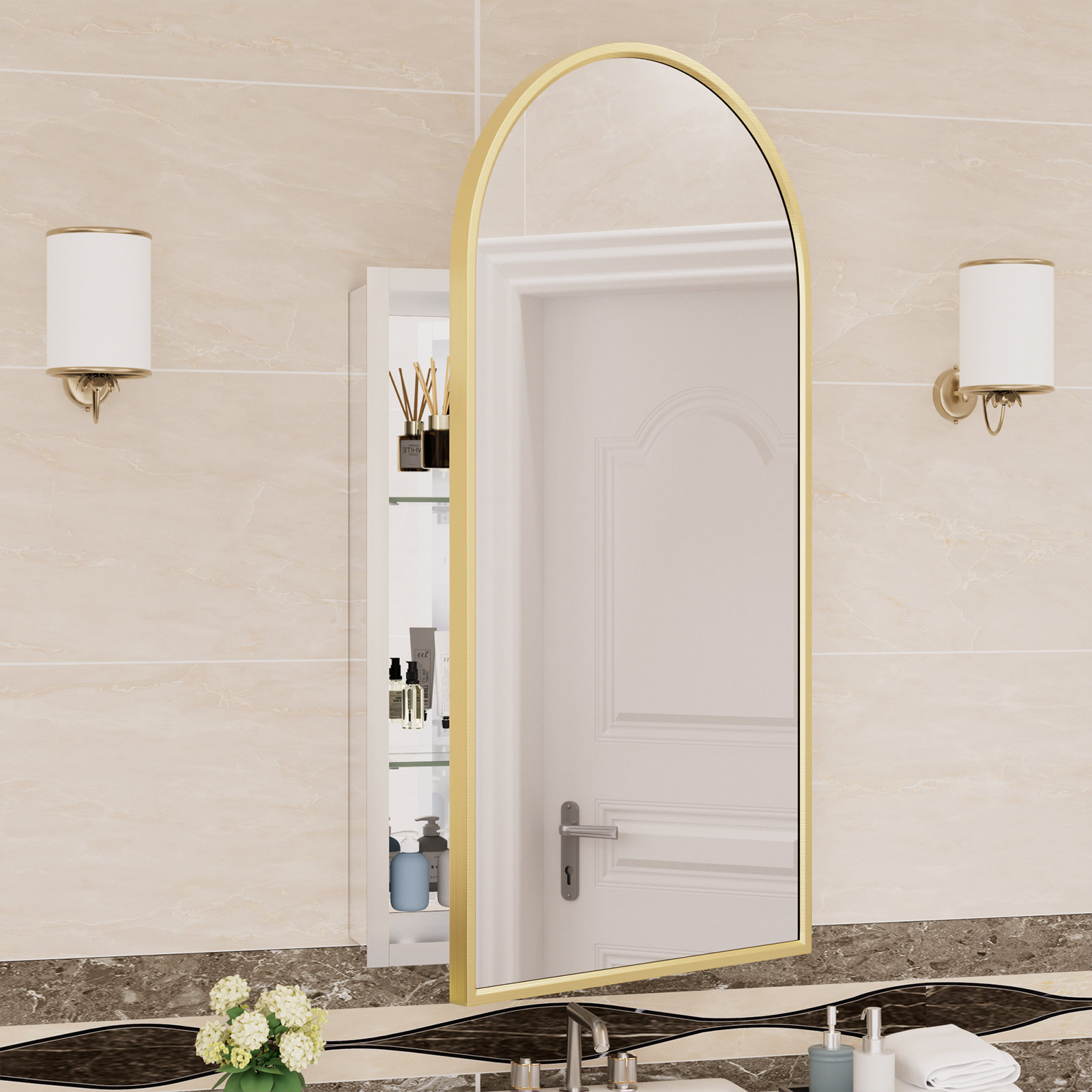 Charlton Home?? Desia 16.7'' W 34.3'' H Framed Medicine Cabinet Mirror ...