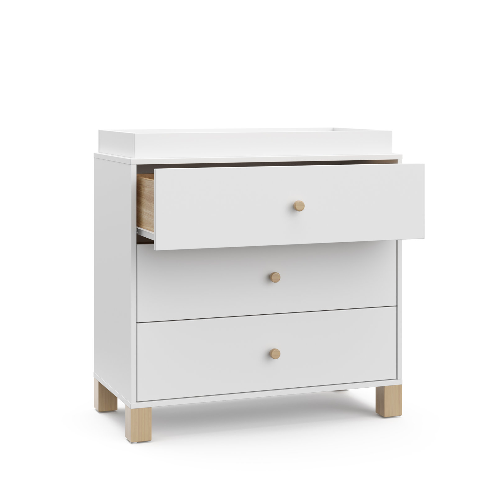California 3-Drawer Changing Table Dresser, White