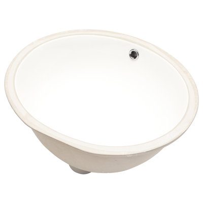 Pure White Porcelain Oval Lavatory Sink - 19"X16" Ceramic Bathroom Basin With Overflow, Low Water Absorption, Acid Resistance, Attractive Shape Undermount Hygienic And Practical