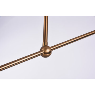 Lustre linéaire transitionnel en laiton 8 lumières