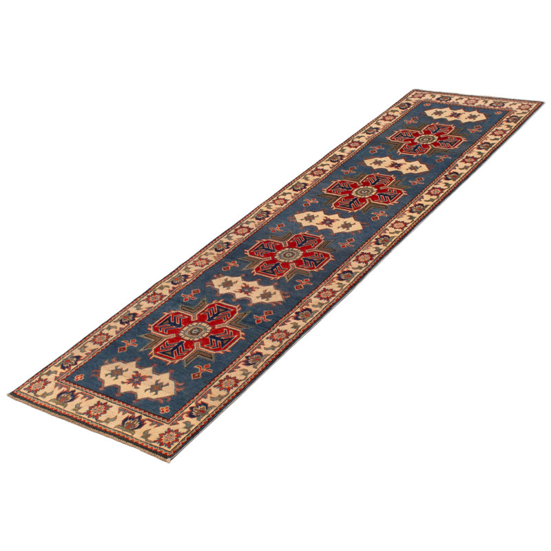 Zanari One-of-a-Kind 2'8" X 9'8" New Age Runner Wool Area Rug Blue