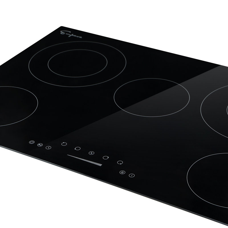 Plaque de cuisson électrique rayonnante de 30 po Empava, 5 brûleurs, surface de cuisson électrique, minuterie 1-99 minutes, noir
