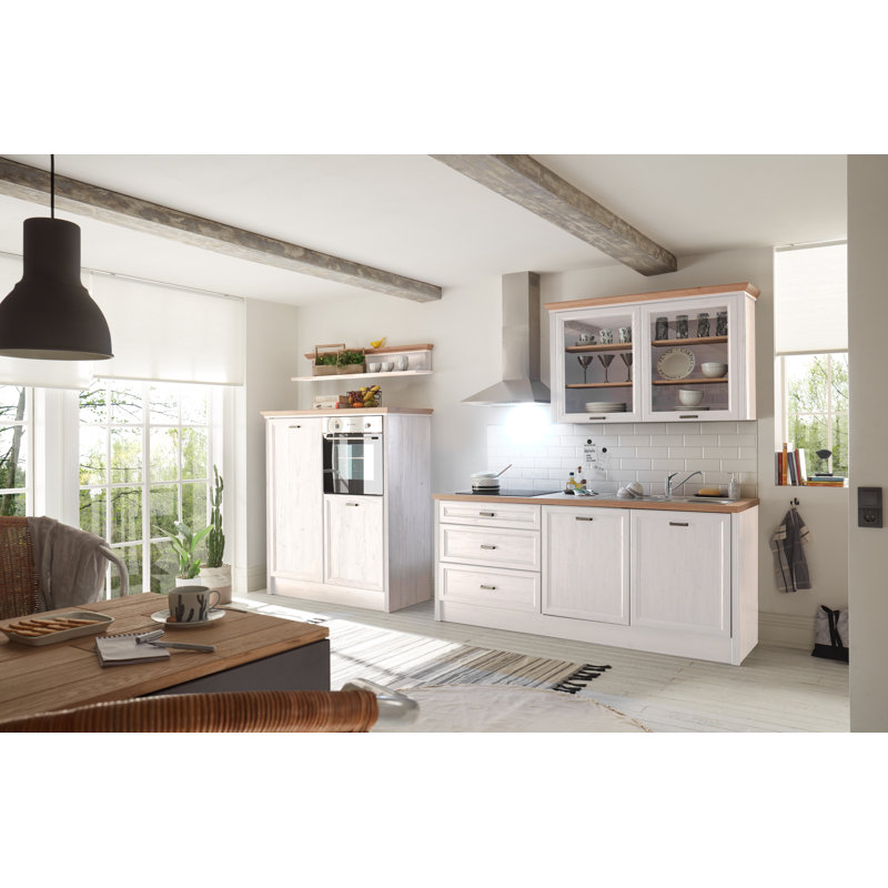 Jasmin Db 228cmH x 344cmW x 60cmD Particleboard Ready-to-Assemble Kitchen Cabinet Set, Beige