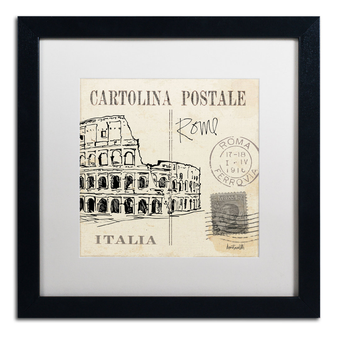 Ladzi 'Postcard Sketches IV' by Anne Tavoletti Framed Graphic Art Williston Forge Mat