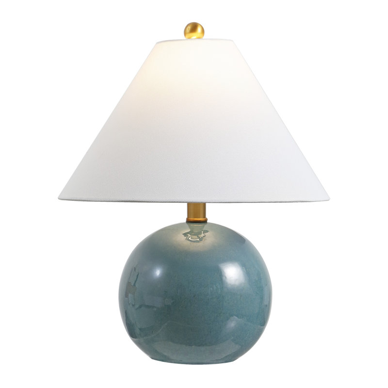 Lampe de table en céramique bleue avec abat-jour H 17,5 po Cassatt