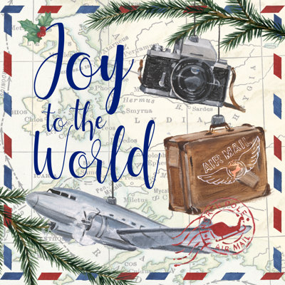 Christmas Par Avion II by Ethan Harper - Wrapped Canvas Art Prints