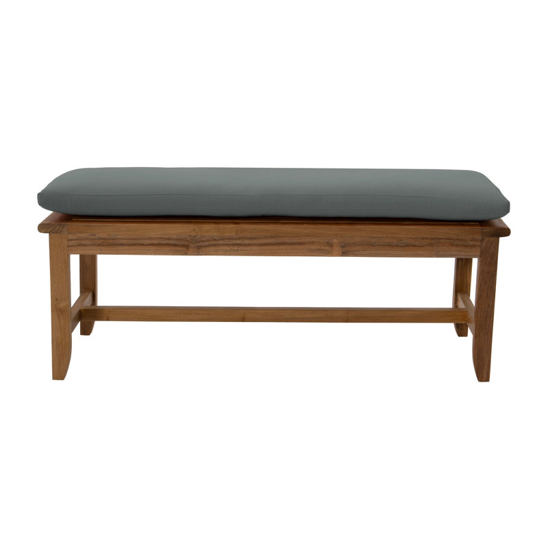 Jamshida Outdoor Teak Bench, Charcoal, 18" H x 50" W x 50" D
