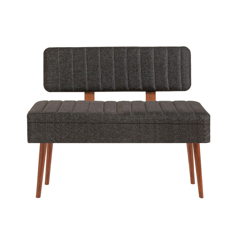 Banc moderne moderne anthracite avec pieds en PVC, 43,3 po x 32,5 po x 15,7 po | 100% panneau de particules enduit de mélamine, épaisseur: 0,7 pouce | Élégant, parfait pour les espaces contemporains, design durable