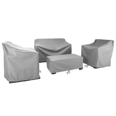 Housse de mobilier de patio pour ensemble de meubles d'extérieur 4 pièces