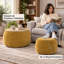Ensemble de repose-pieds rond avec tabouret gigogne et plateau réversible, 25 po, jaune foncé