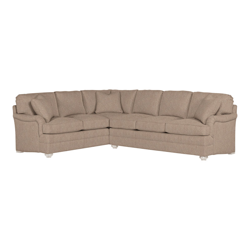 American Bungalow 2-Piece East Lake L- Sectional, Navada Mushroom, Casa Blanca
