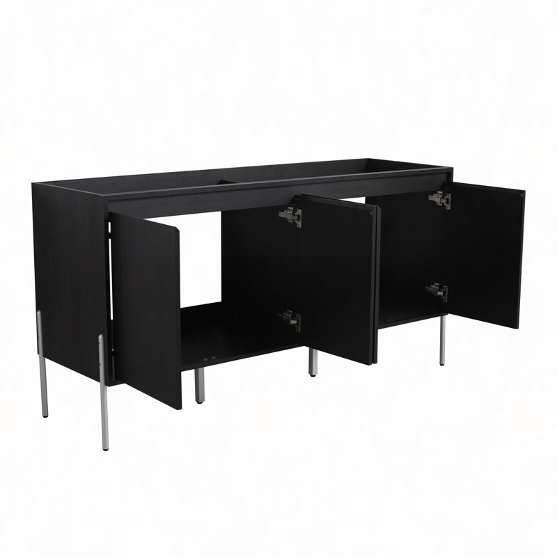 Meuble-lavabo autoportant 60 po avec portes à fermeture douce (ensemble KD) 60 po - évier inclus