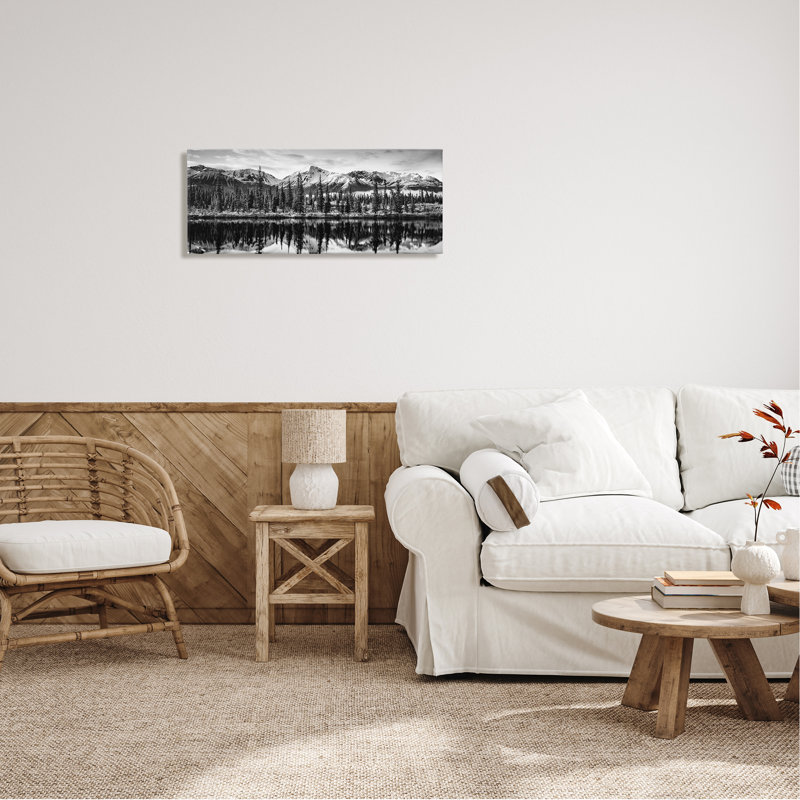 Reproduction d'un lac monochrome sur toile par Daniel Sproul, H 13 po x l 30 po x P 1,5 po