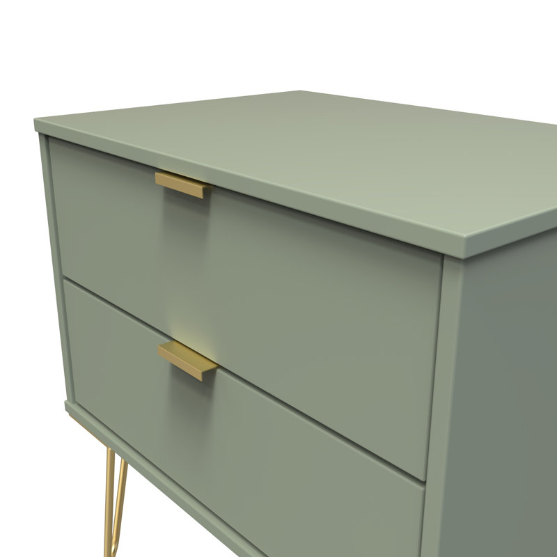 Bisceglia End Table, Green/Gold