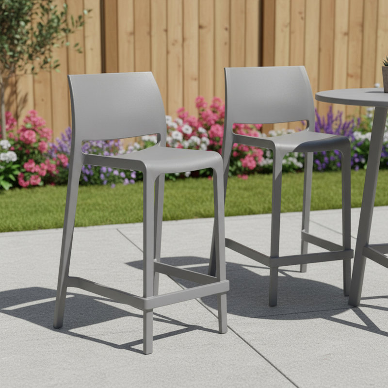 Ensemble de deux chaises de bar 26 po gris